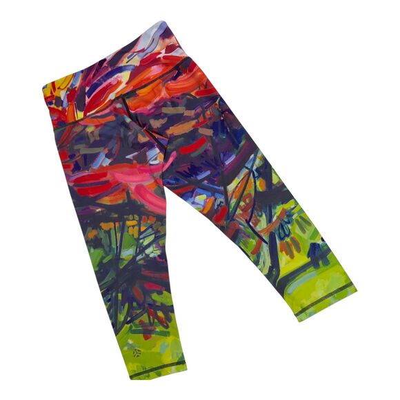 Just Live Activewear Race Time Cropskin Leggings Womens XSmall Fiery Maple Capri - Picture 2 of 9